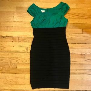 London Times Emerald and Green Cocktail Dress